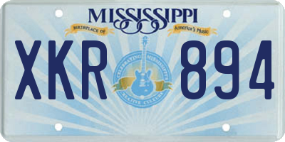 MS license plate XKR894