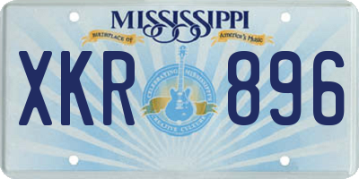 MS license plate XKR896