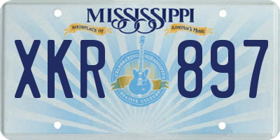 MS license plate XKR897