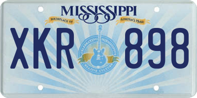 MS license plate XKR898