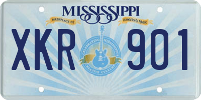 MS license plate XKR901