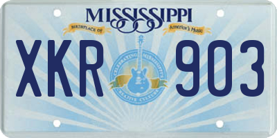 MS license plate XKR903