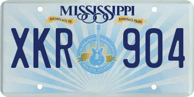 MS license plate XKR904