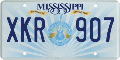 MS license plate XKR907
