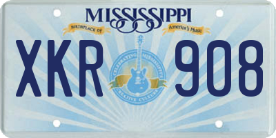 MS license plate XKR908