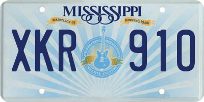 MS license plate XKR910