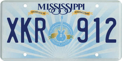 MS license plate XKR912