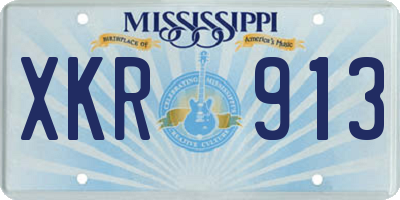 MS license plate XKR913