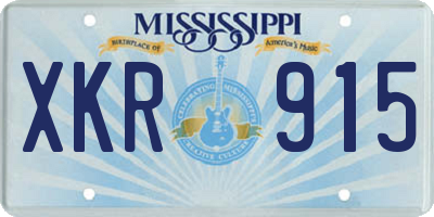 MS license plate XKR915