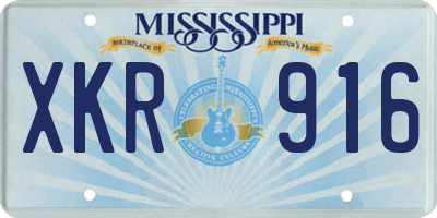 MS license plate XKR916