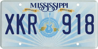 MS license plate XKR918