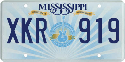 MS license plate XKR919