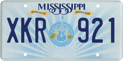 MS license plate XKR921