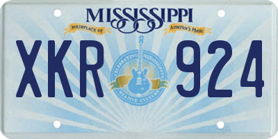 MS license plate XKR924