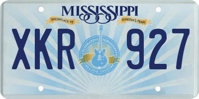 MS license plate XKR927