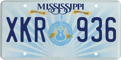 MS license plate XKR936