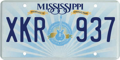 MS license plate XKR937