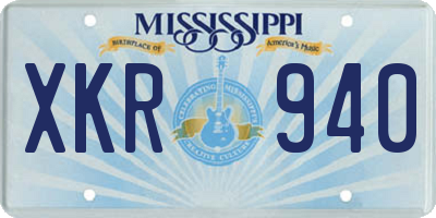 MS license plate XKR940