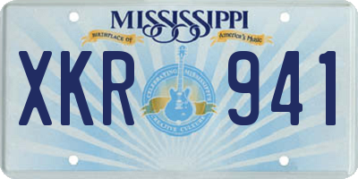 MS license plate XKR941