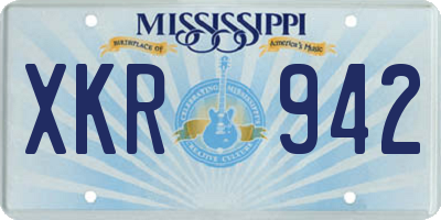 MS license plate XKR942