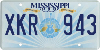 MS license plate XKR943