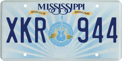 MS license plate XKR944