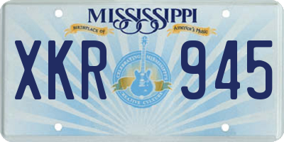 MS license plate XKR945