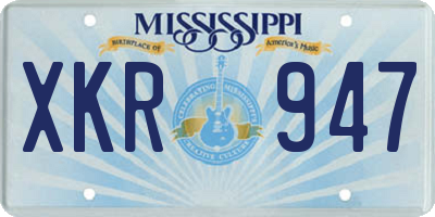 MS license plate XKR947