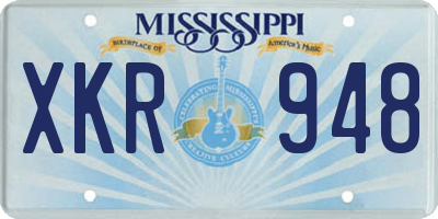 MS license plate XKR948