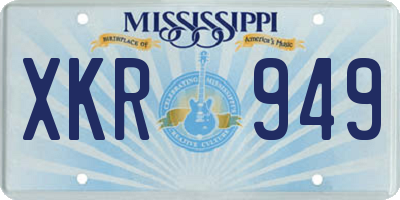 MS license plate XKR949