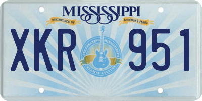 MS license plate XKR951