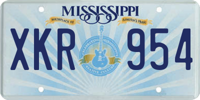 MS license plate XKR954