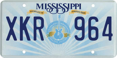 MS license plate XKR964
