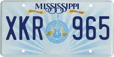 MS license plate XKR965