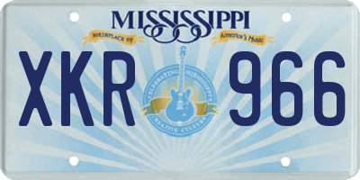 MS license plate XKR966