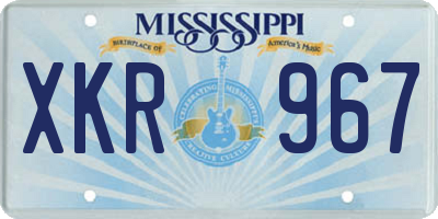 MS license plate XKR967