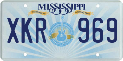 MS license plate XKR969