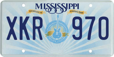 MS license plate XKR970