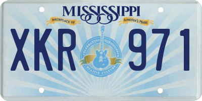 MS license plate XKR971