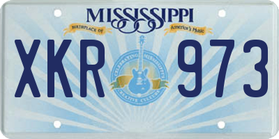 MS license plate XKR973
