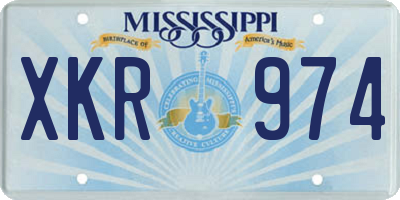 MS license plate XKR974