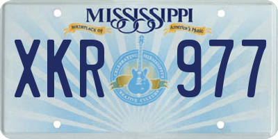 MS license plate XKR977