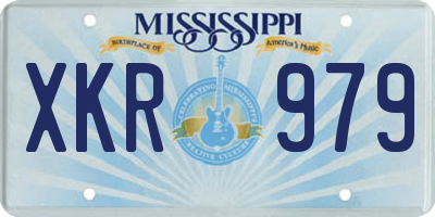MS license plate XKR979