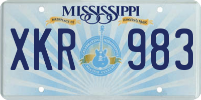 MS license plate XKR983