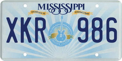 MS license plate XKR986