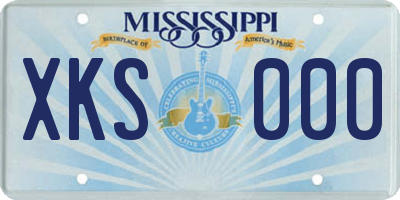MS license plate XKS000