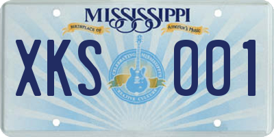 MS license plate XKS001