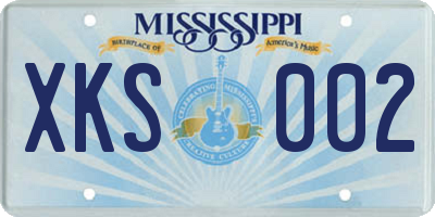 MS license plate XKS002