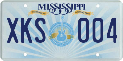 MS license plate XKS004