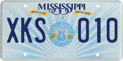 MS license plate XKS010